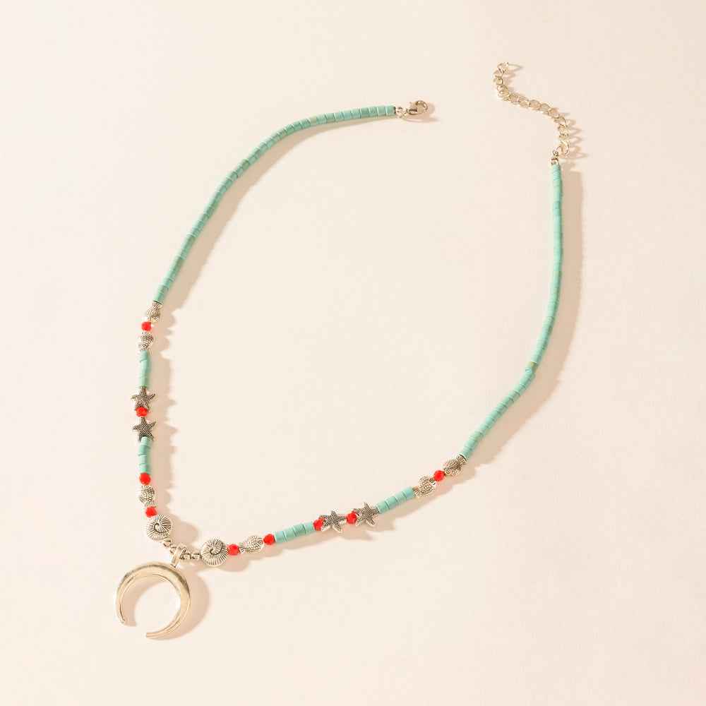 Myra Red River Necklace in Lunar Blue