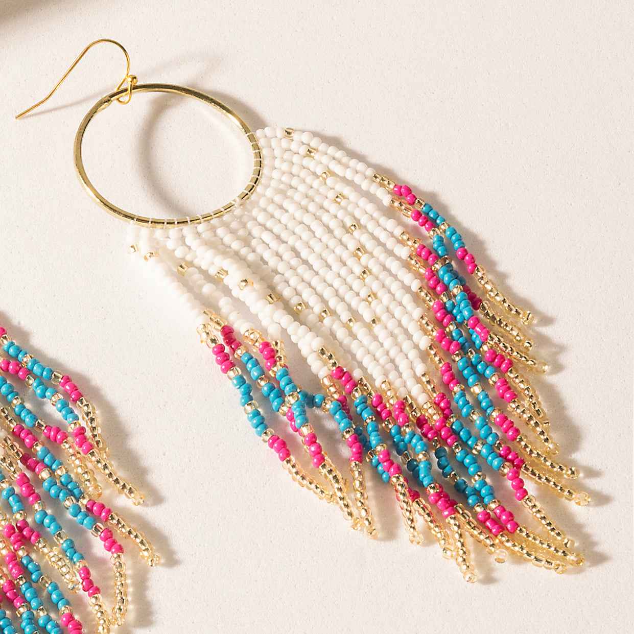 Myra Vaquera Glow Fringe Earrings in Fuchsia Bloom