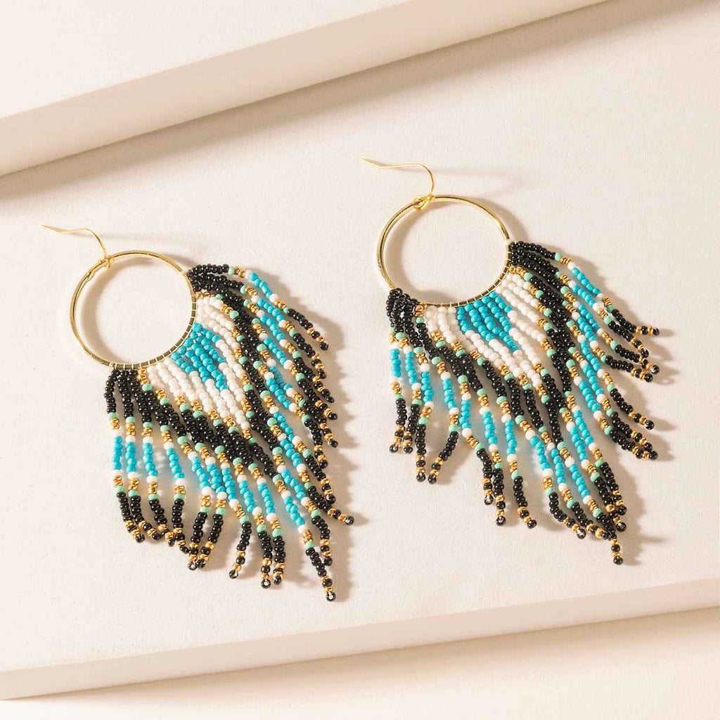 Myra Blueflare Fringe Earrings in Azure Mist