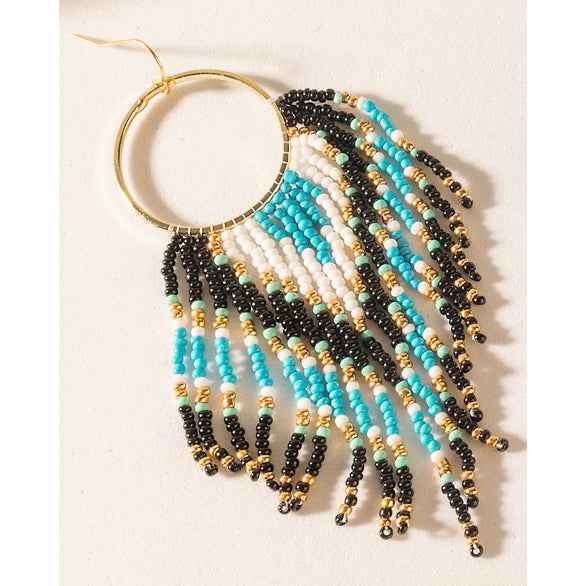 Myra Blueflare Fringe Earrings in Azure Mist
