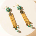 Myra Desert Concho Bloom Drop Earrings in Suede Sand
