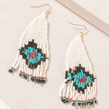 Myra Sierra Mosaic Fringe Earrings in Sky River Blue