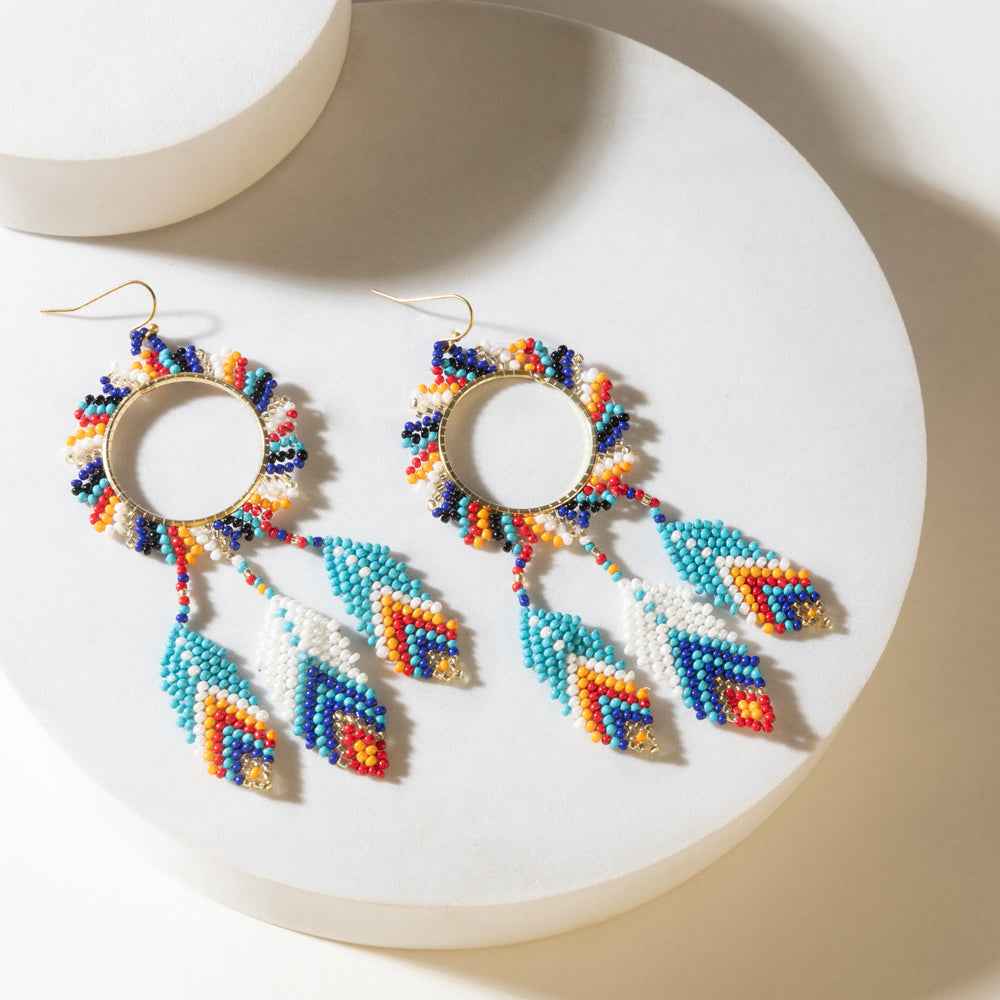 Myra Southwest Spirit Beaded Earrings in Ocean Blaze