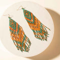 Myra Sundance Ember Beaded Fringe Earrings in Gilded Coral