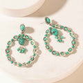 Myra Frosted Jewel Earrings in Sierra Vein Blue