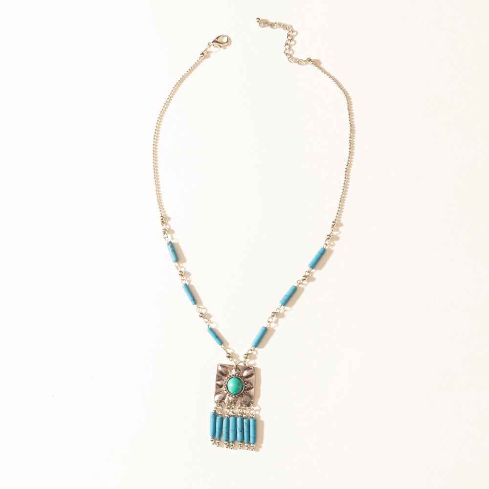 Myra Blue Coyote Necklace in Turquoise Charm