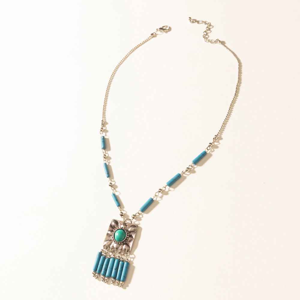 Myra Blue Coyote Necklace in Turquoise Charm