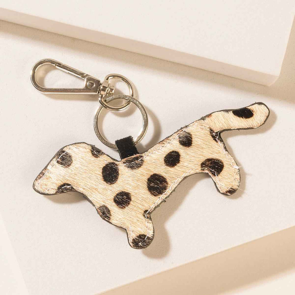 Myra Pawprint Love Keychain in Terra Hide