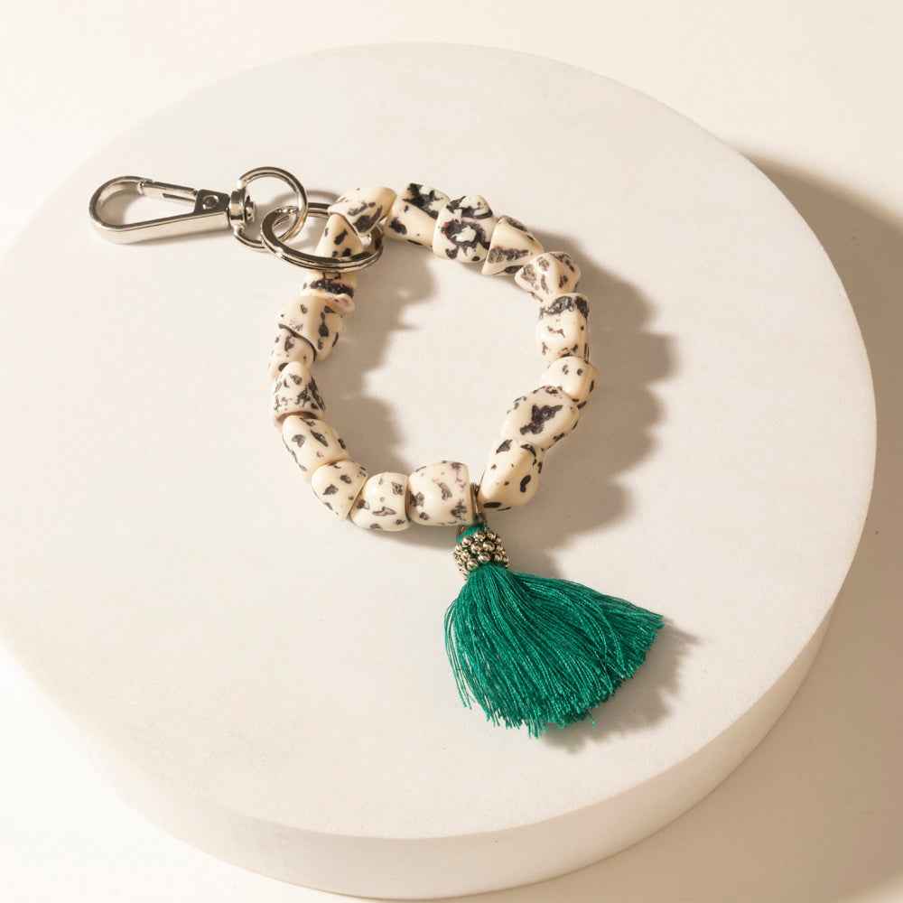 Myra Canyon Storm Tassel Keychain in Speckled Dust