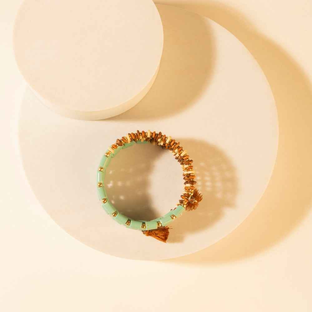 Myra Chaparral Sky Bead Bracelet in Blue Sage