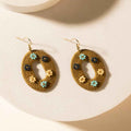 Myra Pasture Posy Oval Earrings in Sand Dune