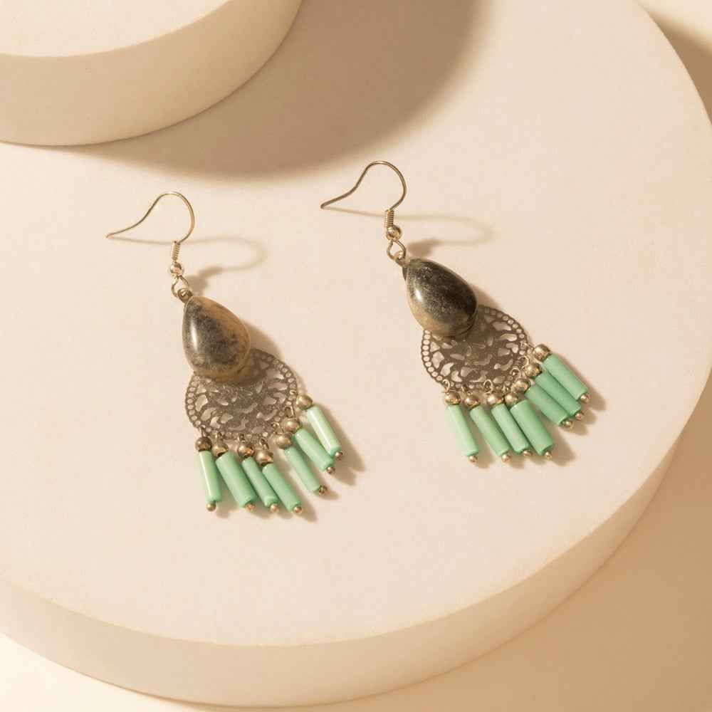 Myra Cantina Turquoise Earrings in Night Silver