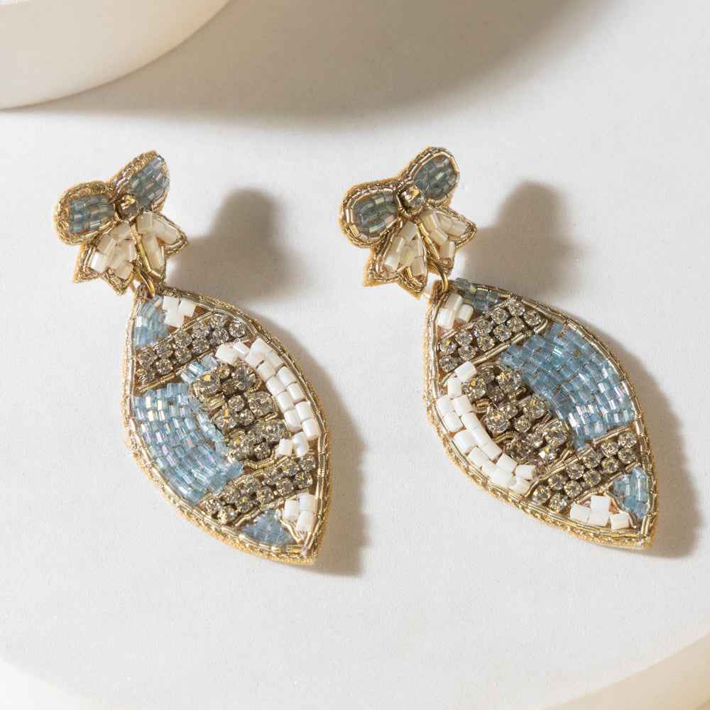 Myra Crystal Bloom Earrings in Twilight Blue