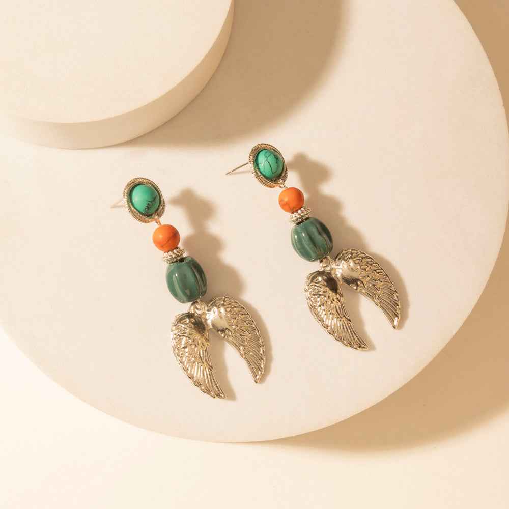 Myra Guardian Wing Dangle Earrings in Sterling Silver