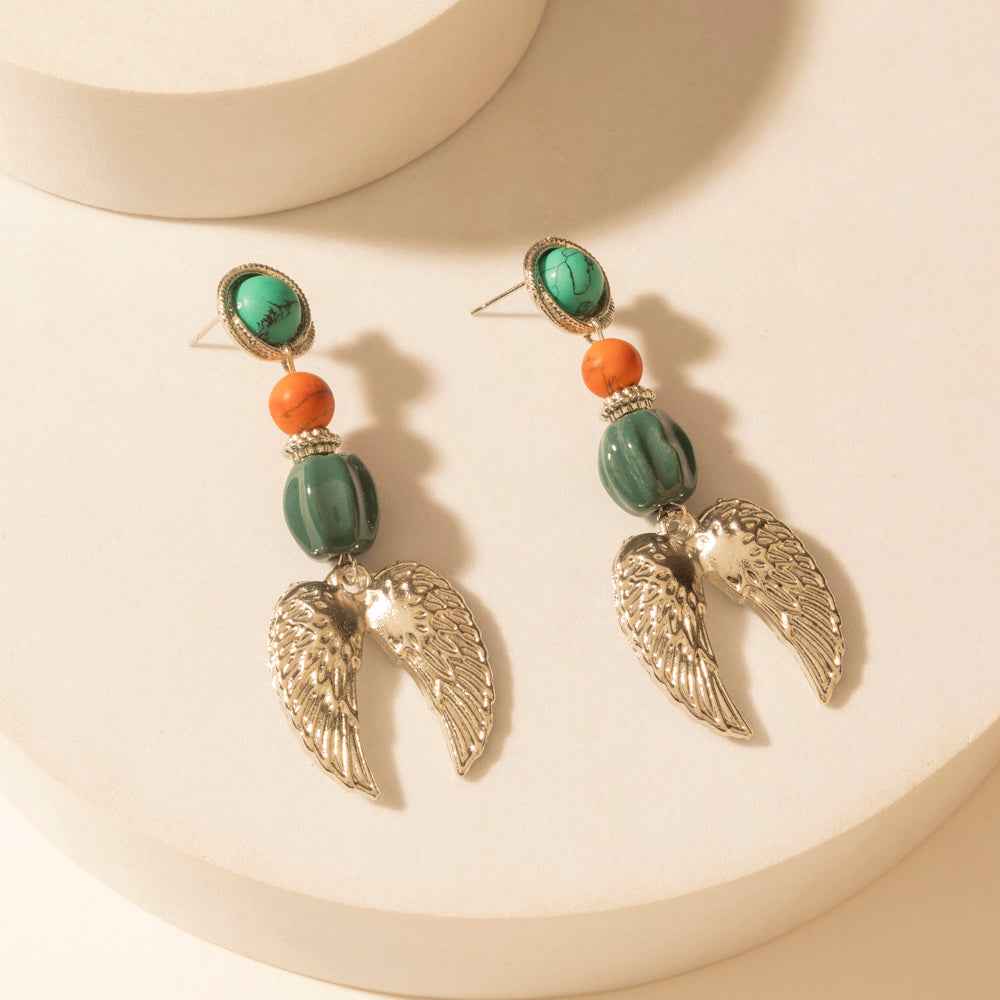 Myra Guardian Wing Dangle Earrings in Sterling Silver