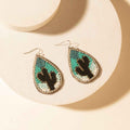 Myra Monsoon Saguaro Cactus Beaded Earrings in Adobe Blue