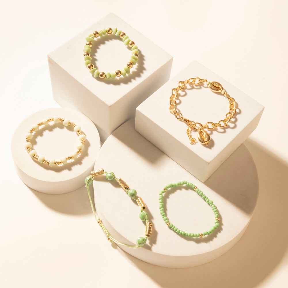 Myra Palomino Shine Stack Bracelet in Frost Green