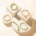 Myra Palomino Shine Stack Bracelet in Frost Green
