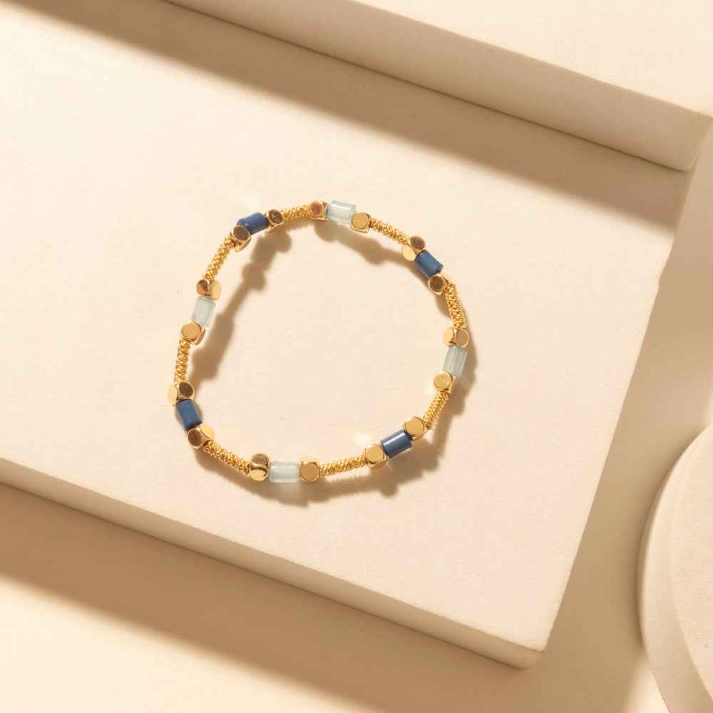 Myra Gilded Lasso Stack Bracelet in Arena Blue