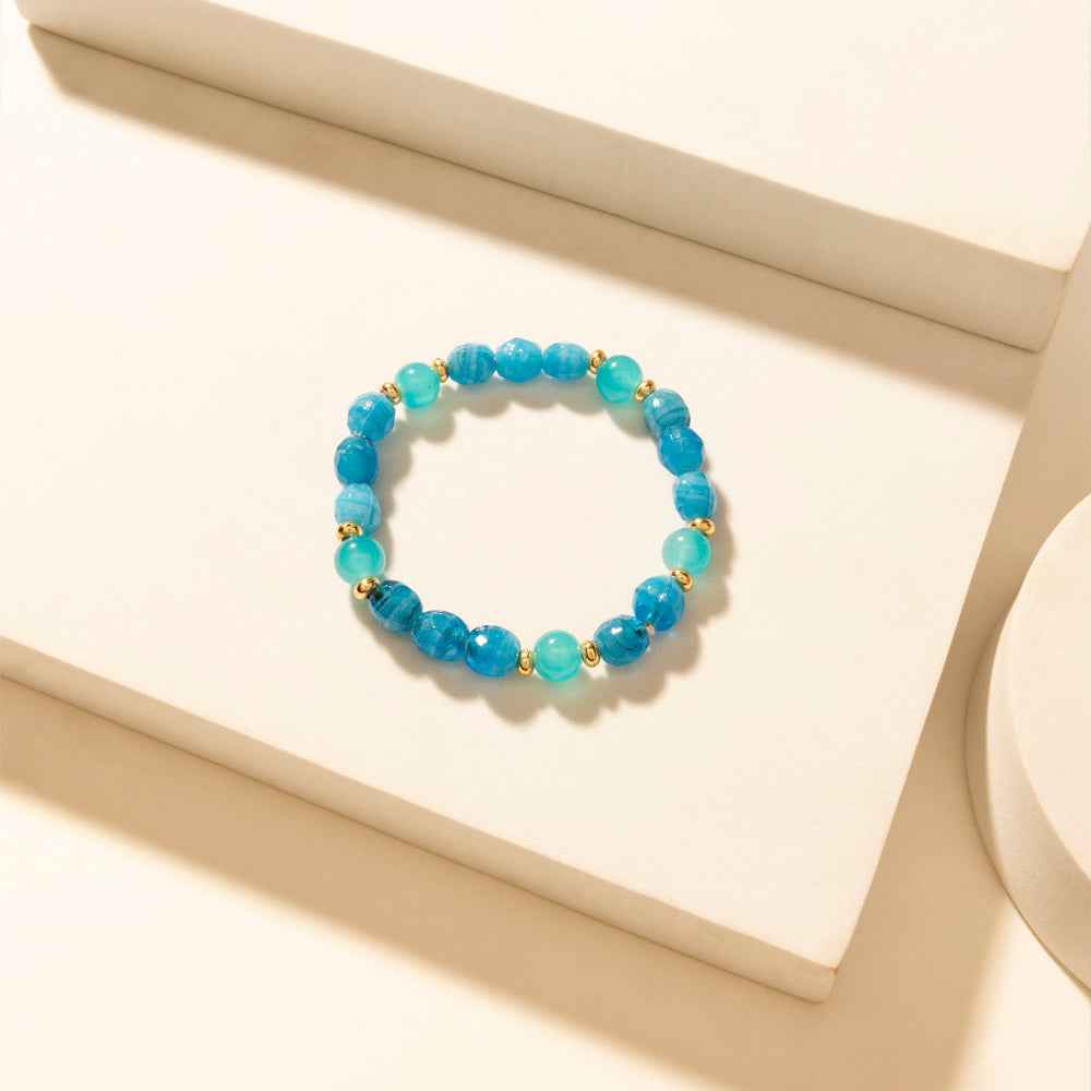 Myra Boho Graffiti Stack Bracelet in Prairie Blue
