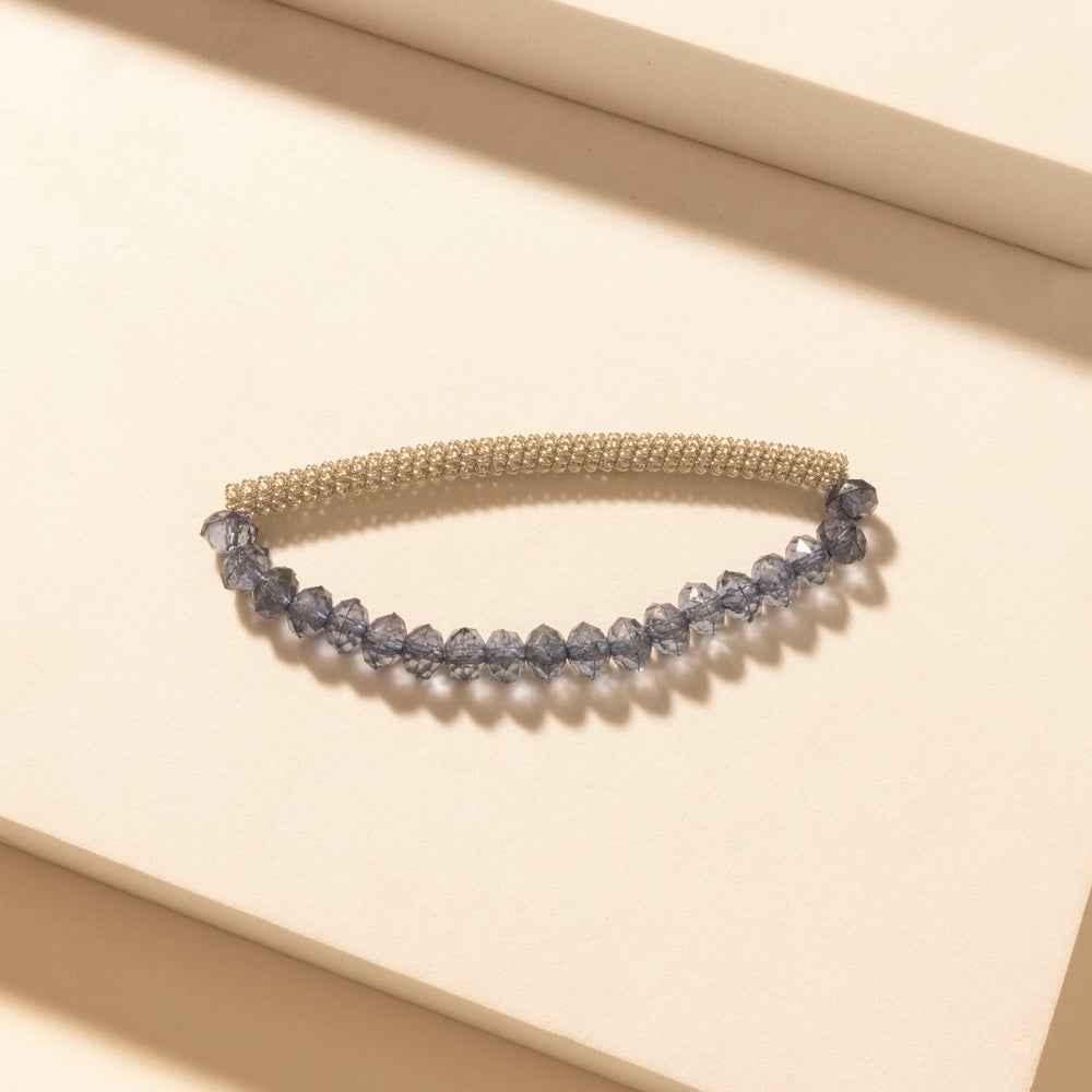 Myra Iron Moon Stack Bracelet in Blue Forge