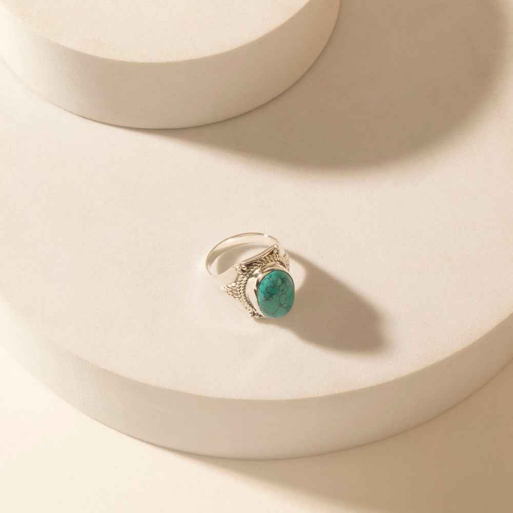Myra Moonstrike Sterling Silver Ring in Arena Teal