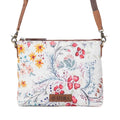 Myra Wildflower Trail Cotton & Leather Crossbody Bag in Spring Sand
