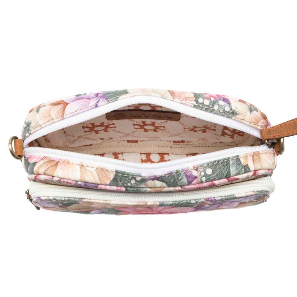 Myra Meadow Song Cotton & Leather Crossbody Bag in Meadow Blush