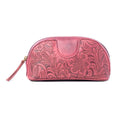 Myra Rosewood Embossed Leather Multi-pouch in Prairie Pink