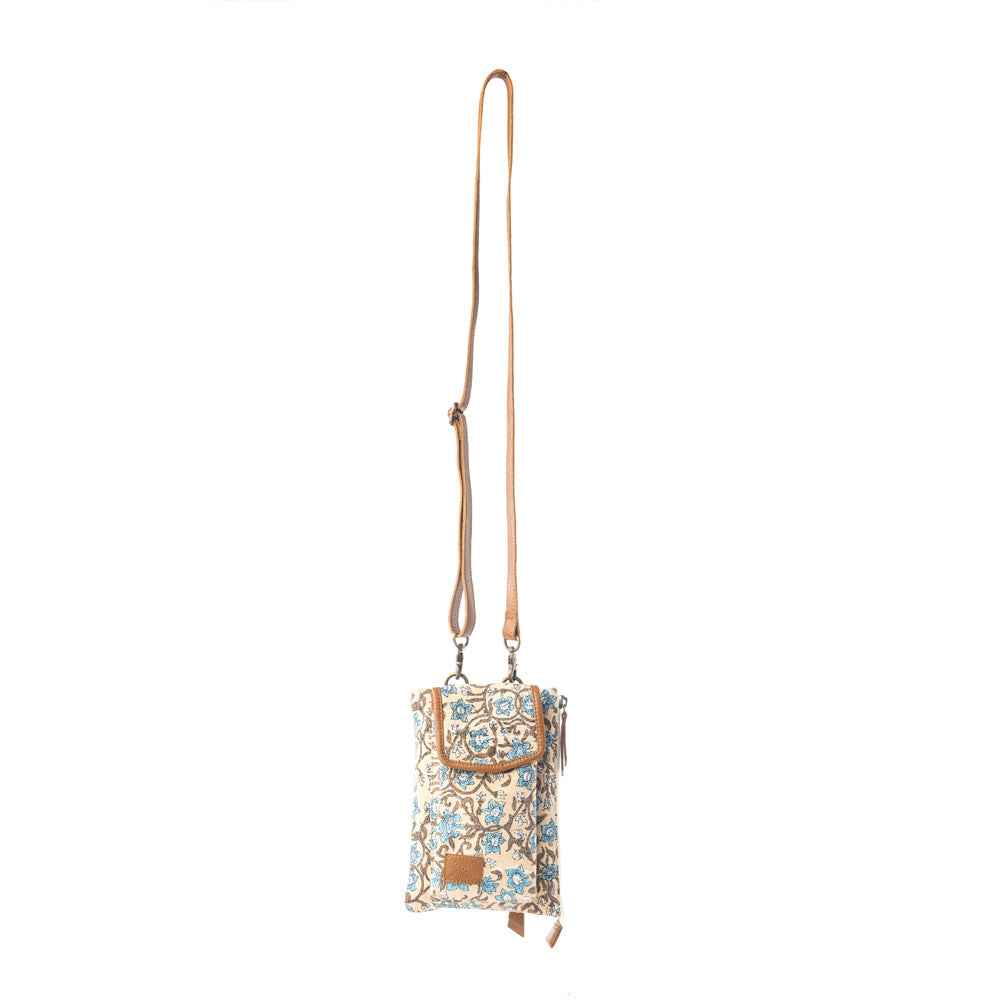 Myra Skyvine Ridge Crossbody Bag with Phone Compartment in Blue Bloom