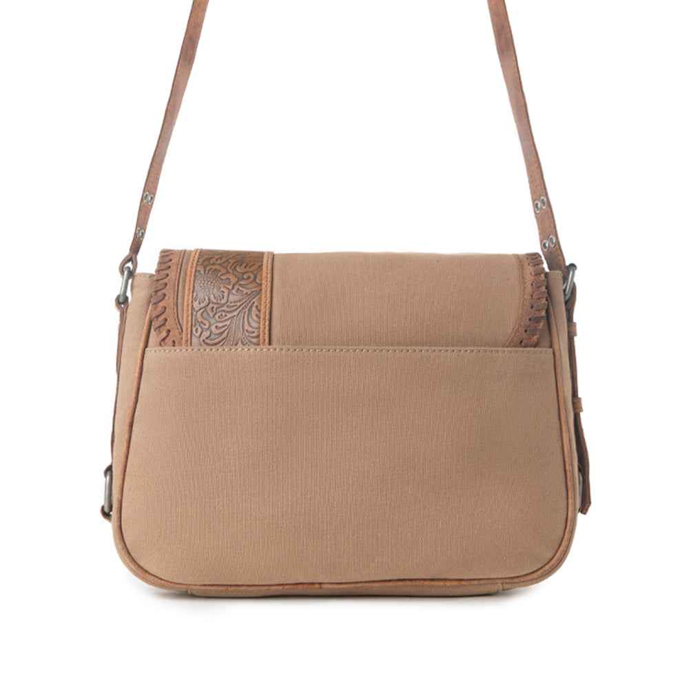 Myra Outlaw's Travels Leather Shoulder Bag in Burnt Sand