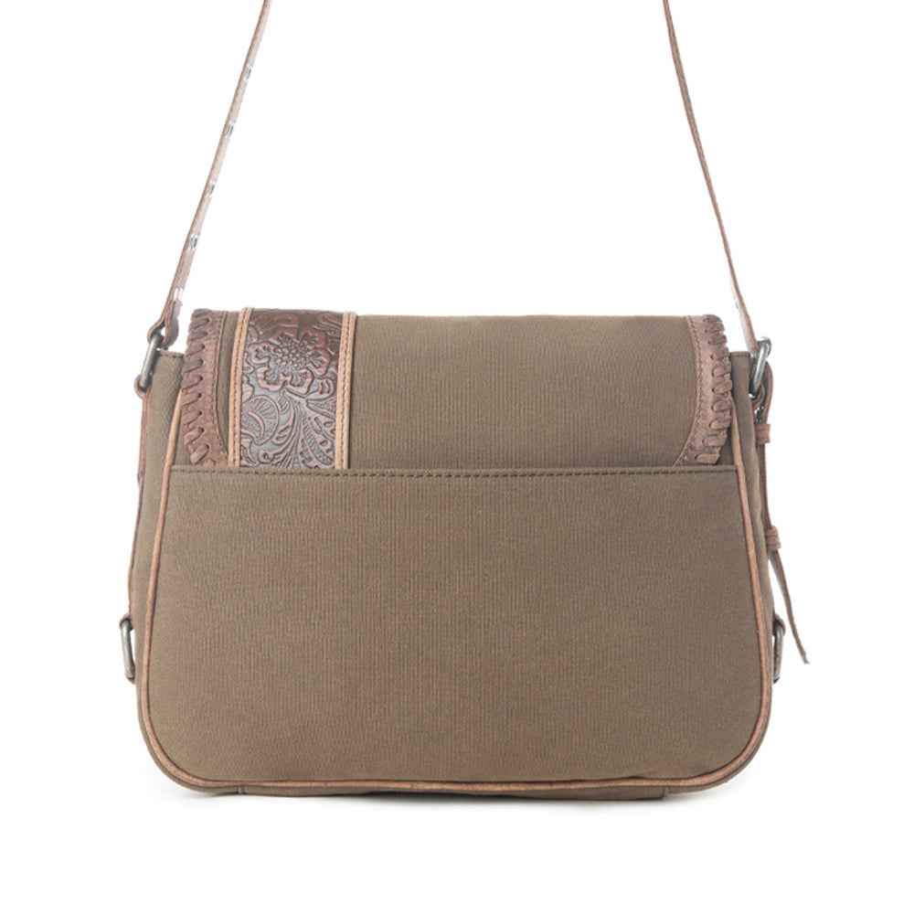 Myra Outlaw's Travels Leather Shoulder Bag in Rodeo Olive