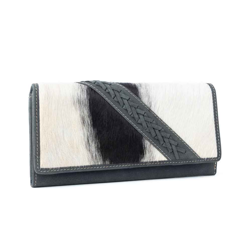 Myra High Noon Eclipse Hairon Leather Wallet in Moonlight Ivory