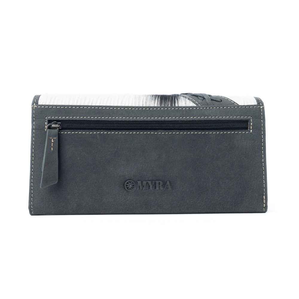 Myra High Noon Eclipse Hairon Leather Wallet in Moonlight Ivory