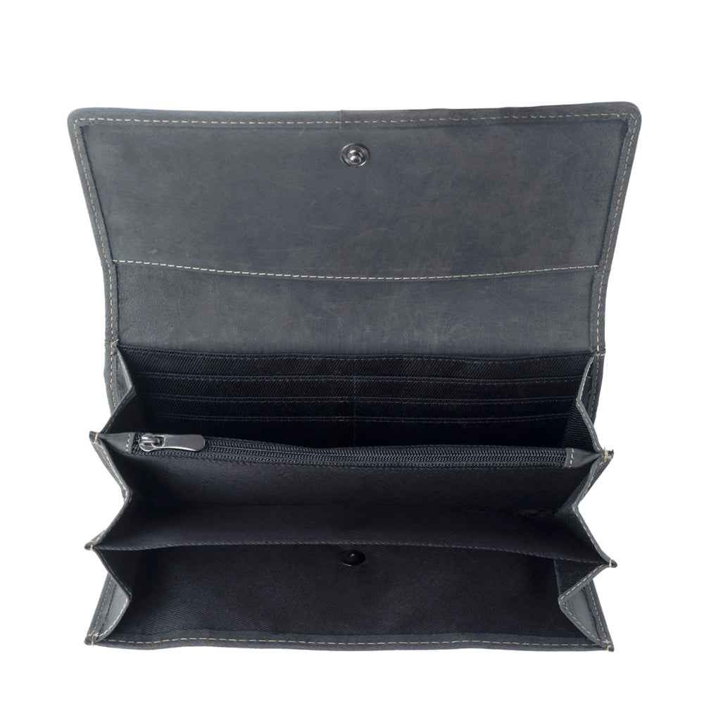 Myra High Noon Eclipse Hairon Leather Wallet in Moonlight Ivory