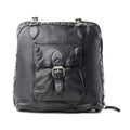 Myra Stormrider Buckled Genuine Leather Bag in Shadow Black