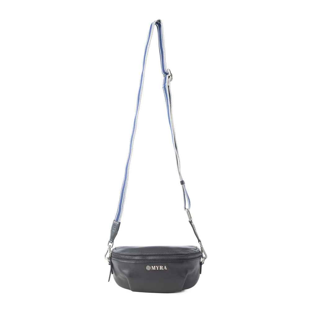 Myra Blackthorn Range Leather Fanny Pack in Sailor Black