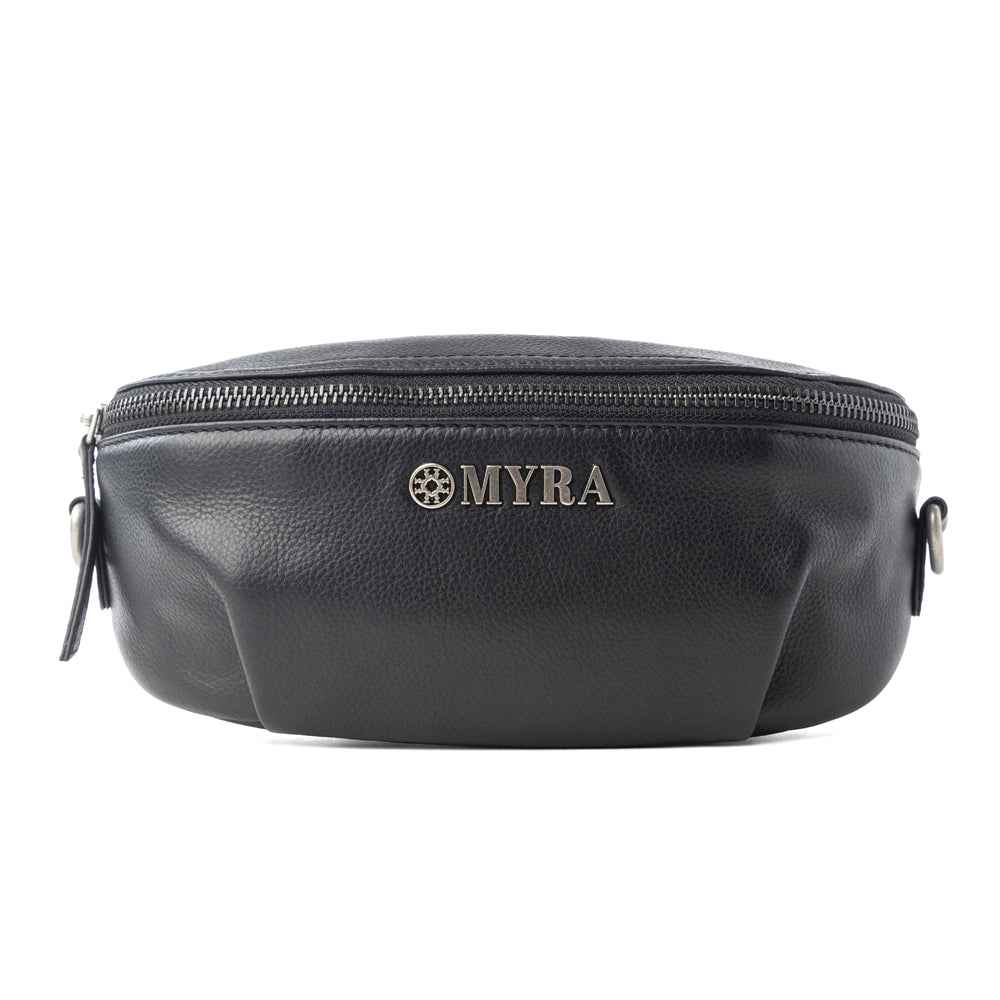 Myra Blackthorn Range Leather Fanny Pack in Sailor Black