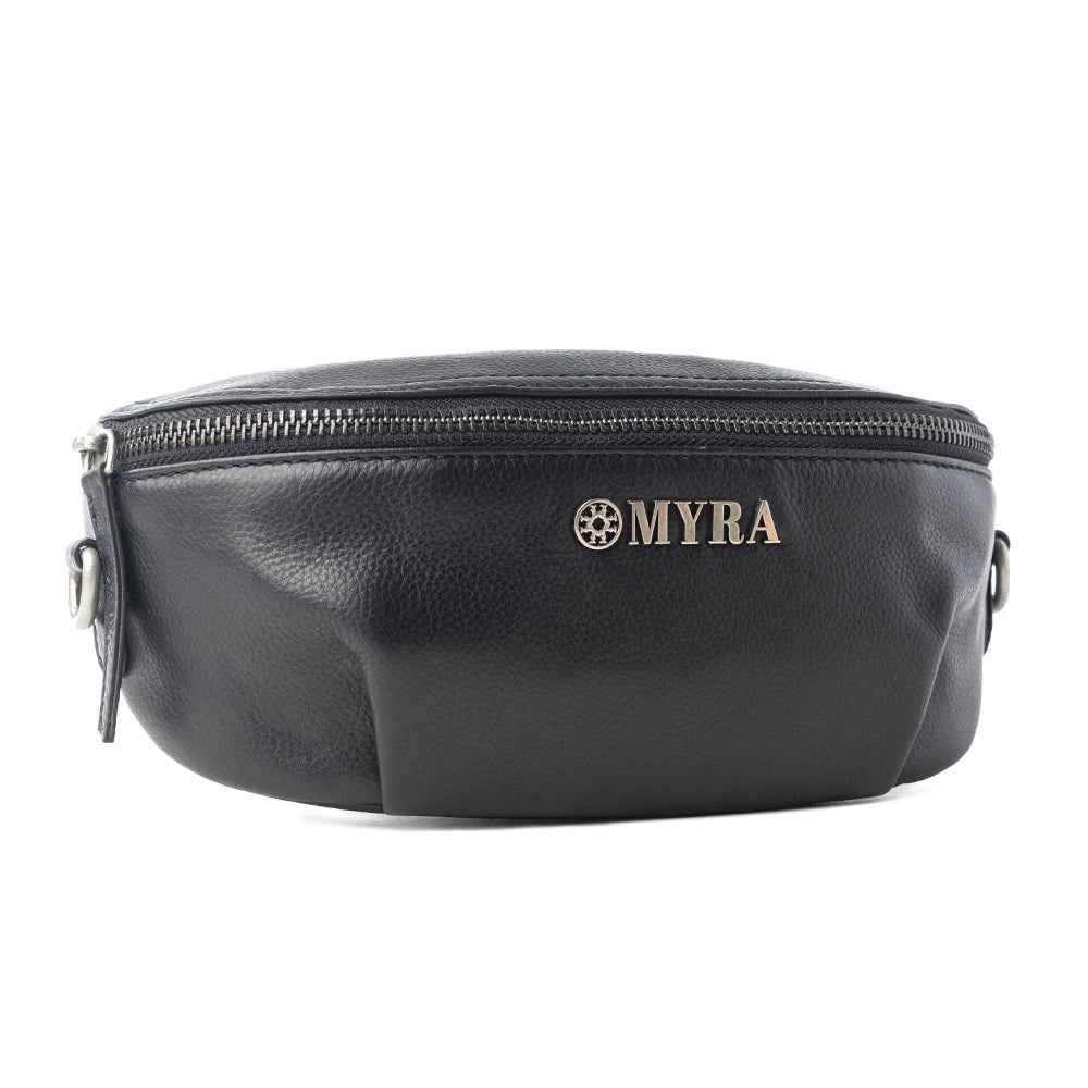 Myra Blackthorn Range Leather Fanny Pack in Sailor Black