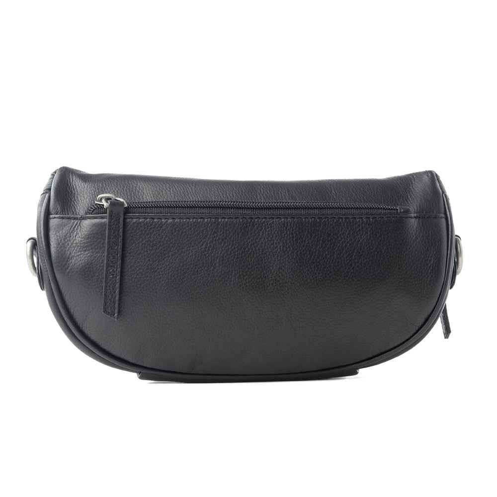 Myra Blackthorn Range Leather Fanny Pack in Sailor Black