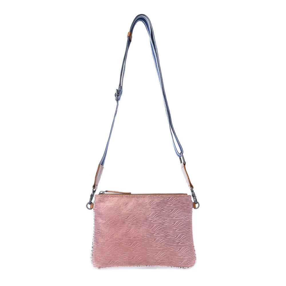 Myra Rosette Trail Leather Bag in Mauve Snake Print