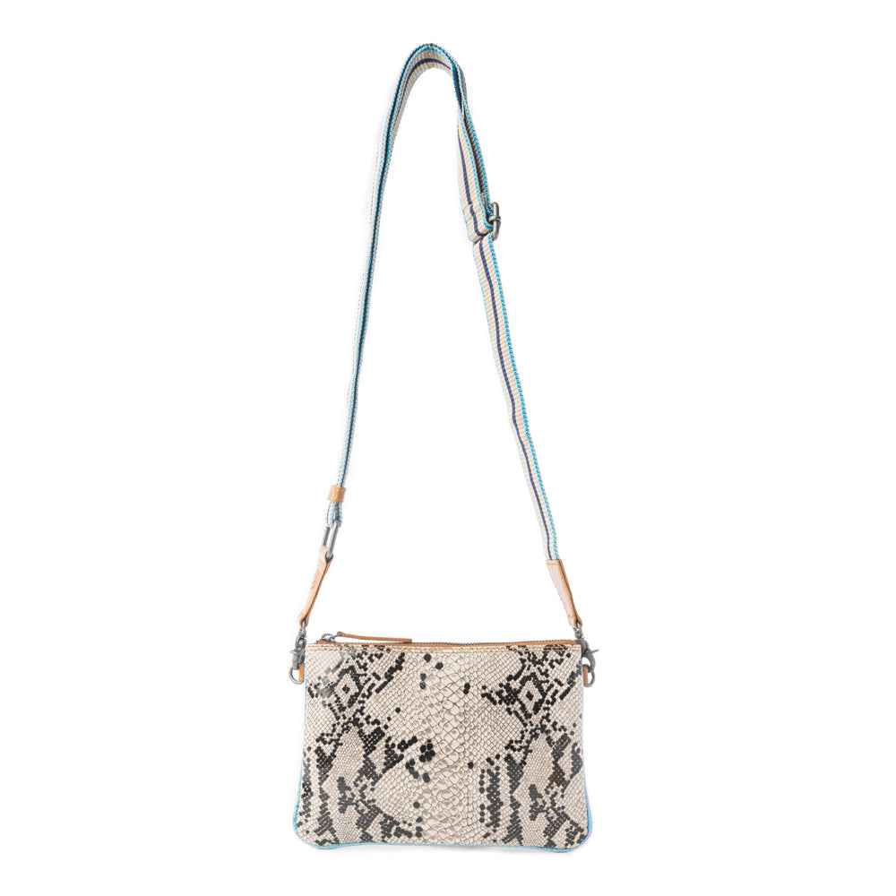 Myra Eden Mirage Leather Bag in Ivory Snake Print