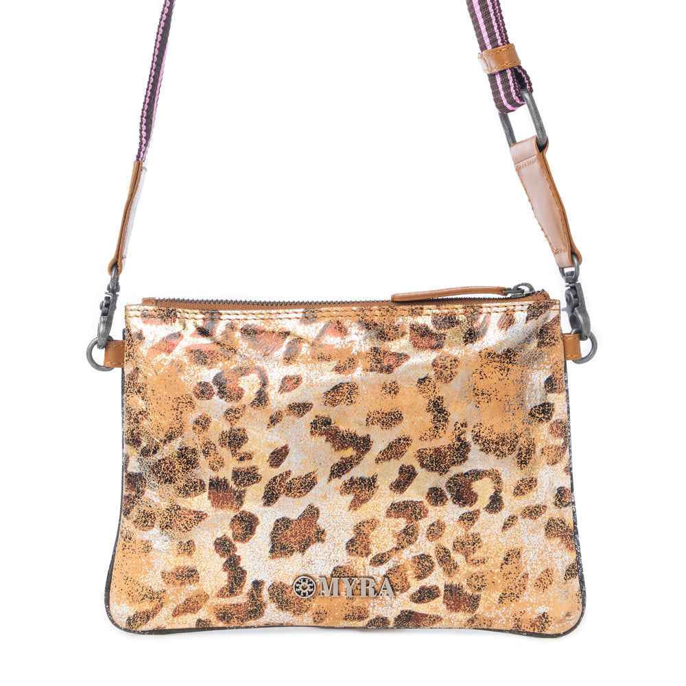 Myra Safari Dawn Leather Bag in Golden Snake Print
