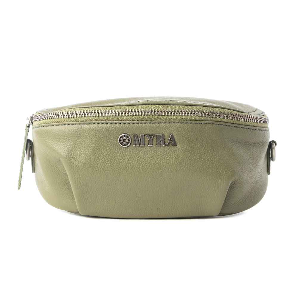 Myra Juniper Sage Leather Fanny Pack in Olive Trail