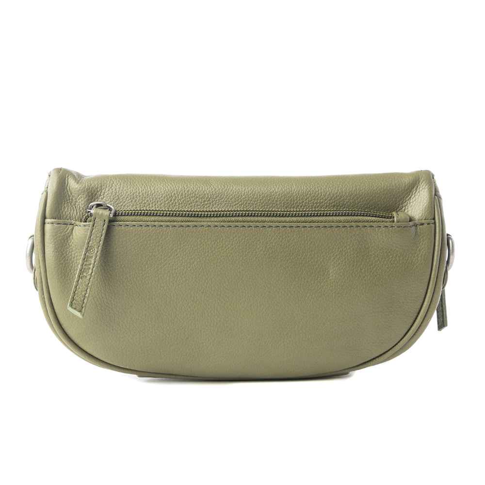 Myra Juniper Sage Leather Fanny Pack in Olive Trail