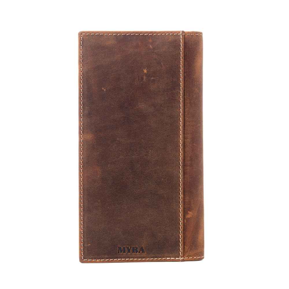 Myra Lariat Crest Hairon Leather Wallet for Men in Rustic Chrome