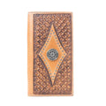 Myra Nomad's Emblem Handtooled Leather Wallet for Men in Walnut Emboss