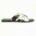 Myra El Paso Dawn Hairon Leather Sandals in Speckled White