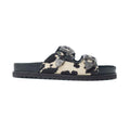 Myra Coyote Crest Hairon Leather Sandals in Vanilla White