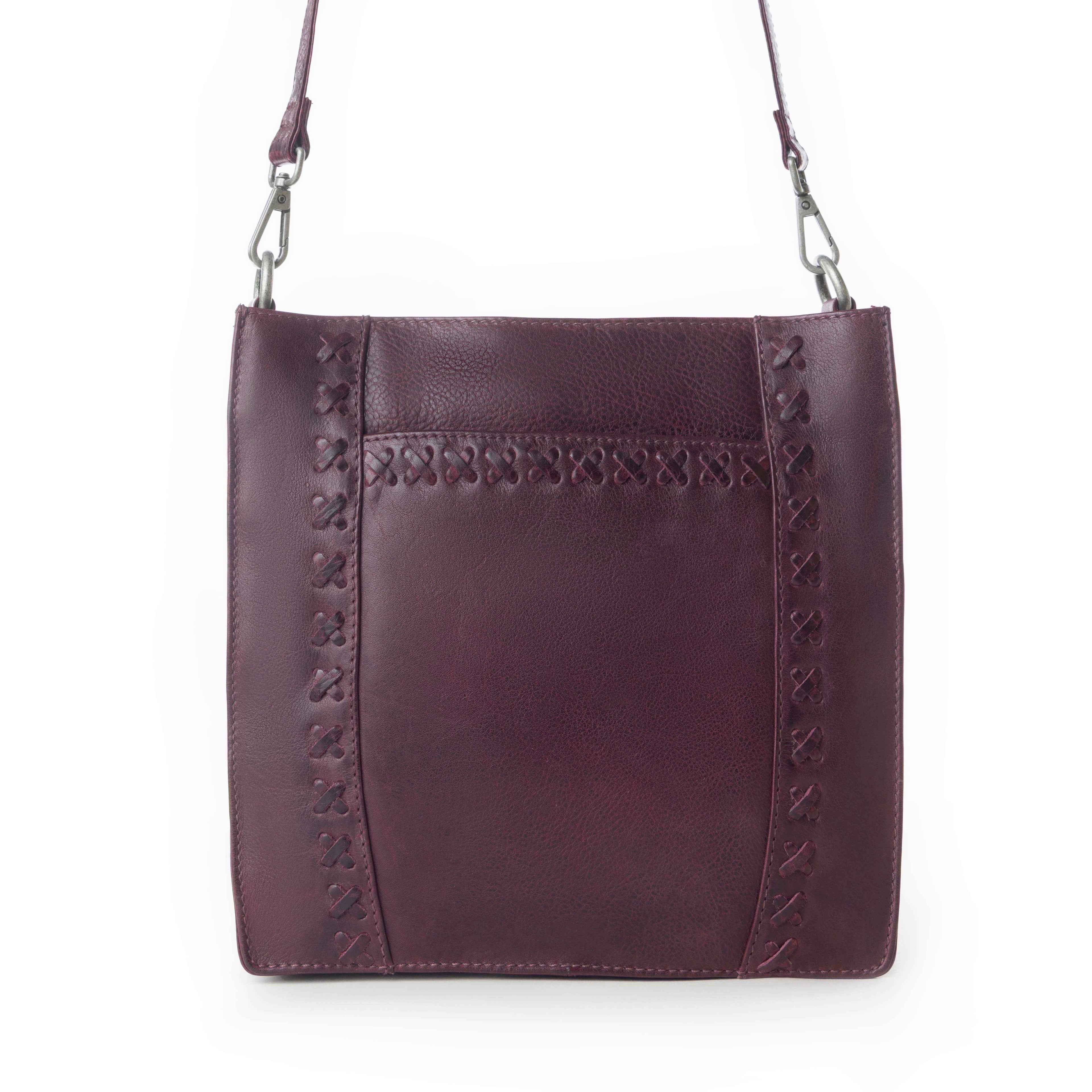 Myra Zidana Mirelle Woven Veg Tanned Leather Sling Bag in Mulberry Shine